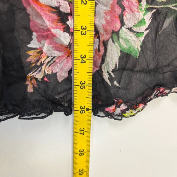 $365 NWOT Johnny Was Jade Silk Juliette Ruffle Tiered Floral Mini Dress Size S - Picture 12 of 13